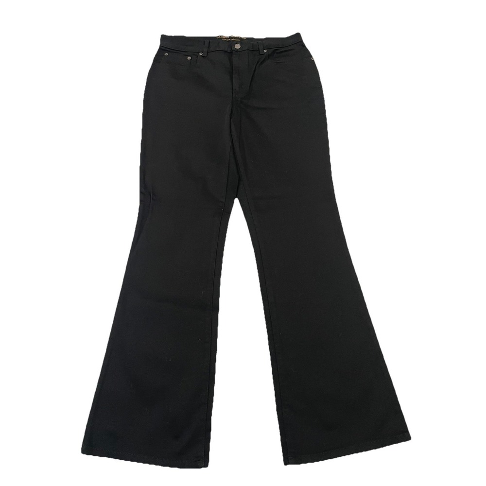 NEW Ralph Lauren Jeans Co. Jeans 12 Black Flare‎ Mid Rise